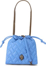 Kurt Geiger London Small Kensington Drawstring Quilted Leather Shoulder Bag