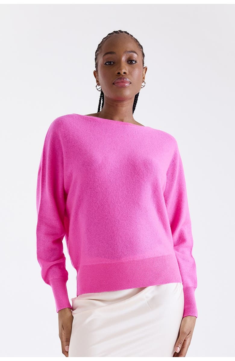 1982 Alaia Long Sleeve 100% Cashmere Sweater, Main, color, Hot Pink