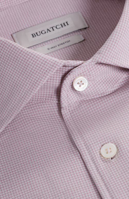 Bugatchi Devon Ooohcotton® Houndstooth Button-up Shirt In Pink