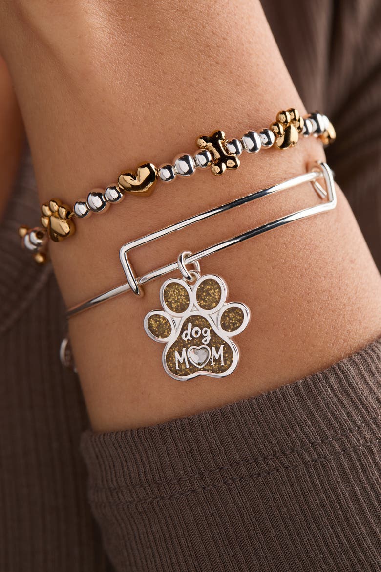 Puppy Love Beaded Bangle, Alternate, color, Gold