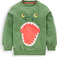 Mini Boden Kids' 3D Dino Cotton Sweatshirt