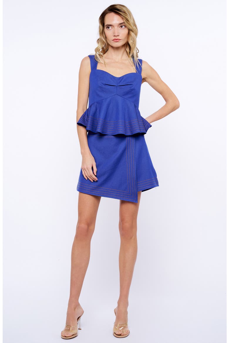 Chana Faux Wrap Skort, Alternate, color, BLUE