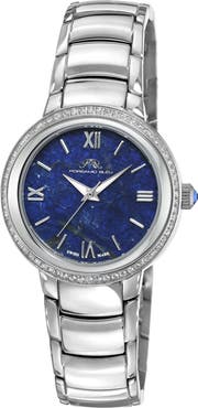 PORSAMO BLEU Luna White Topaz Bracelet Watch, 34mm