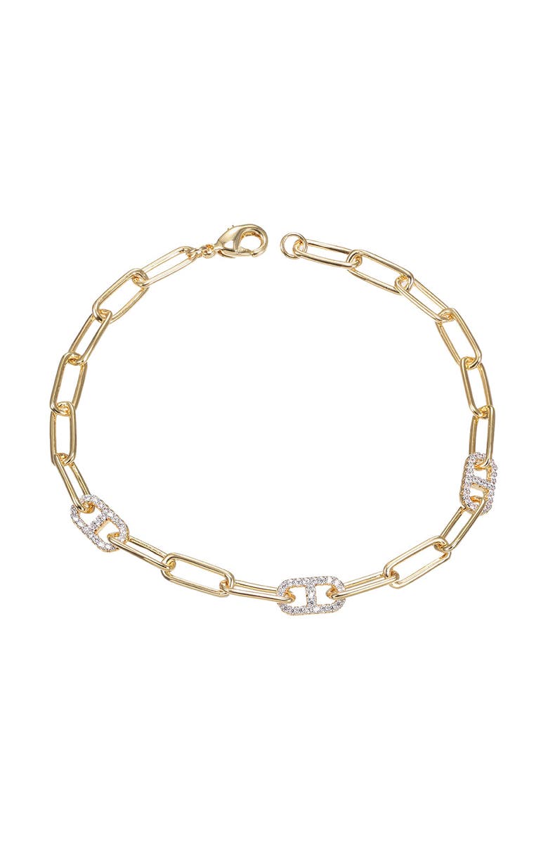 BY ADINA EDEN CZ Accent Link Bracelet, Main, color, Gold