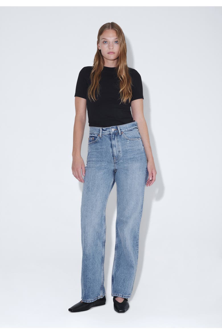 Echo High Straight Rigid Jeans, Main, color, Blue jay
