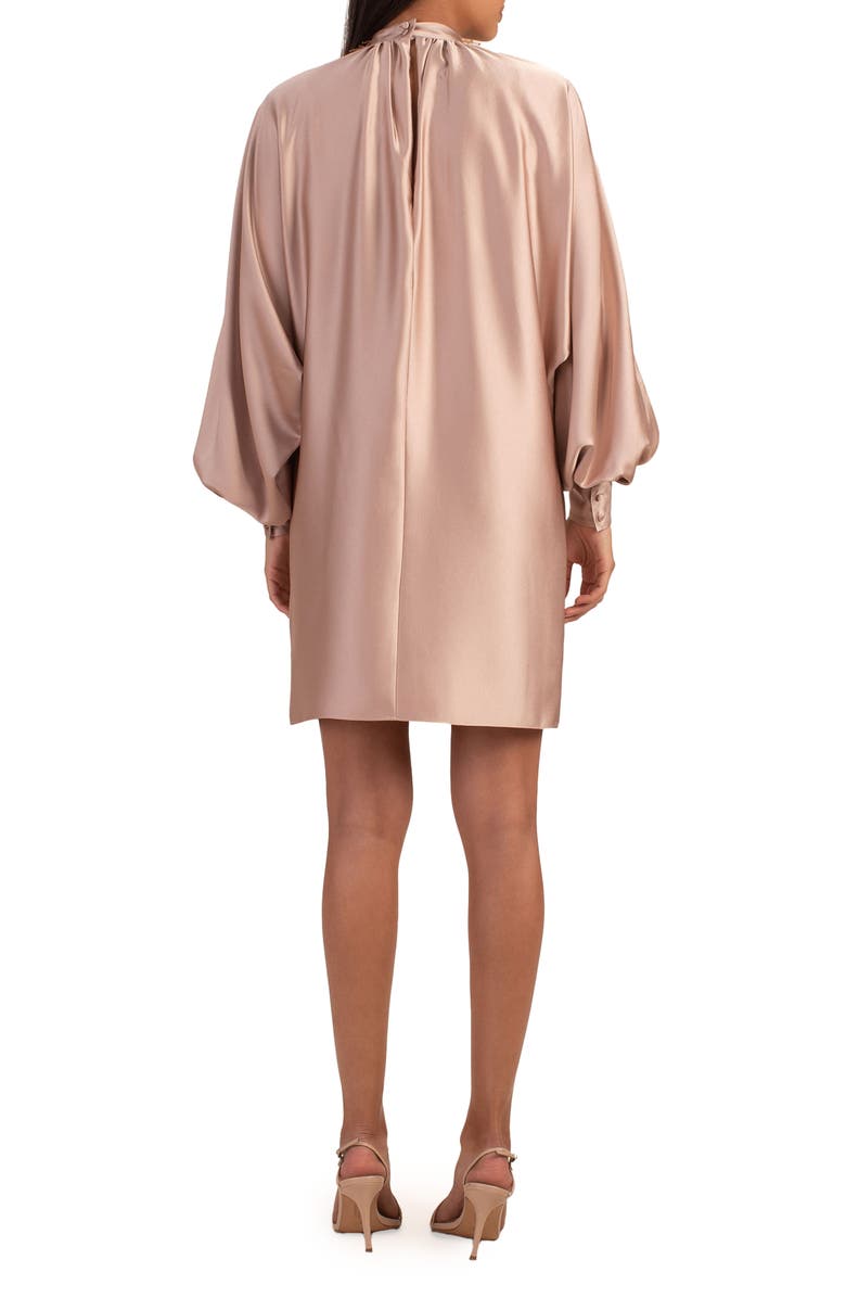 Trina Turk Terrestrial Beaded Collar Long Sleeve Shift Dress, Alternate, color, 