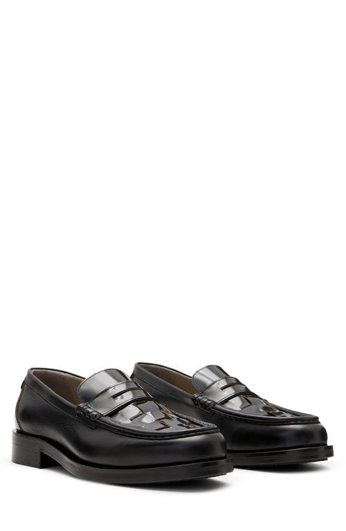 Allsaints Bloom Woven Penny Loafer In Black