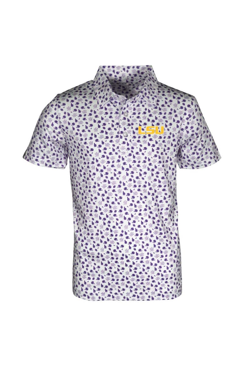 Toddler Garb White LSU Tigers Earnest Allover Print Polo, Main, color, White