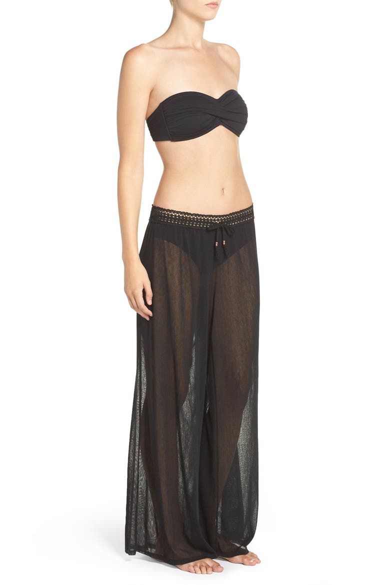 Mesh Cover-Up Pants, Alternate, color, BLACK