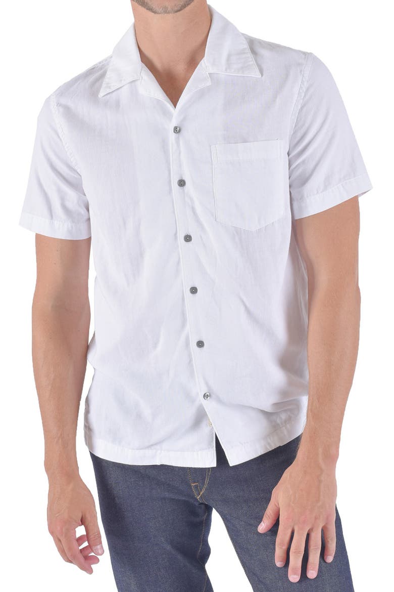 The Wrench Solid Double Gauze Camp Shirt, Main, color, WHITE
