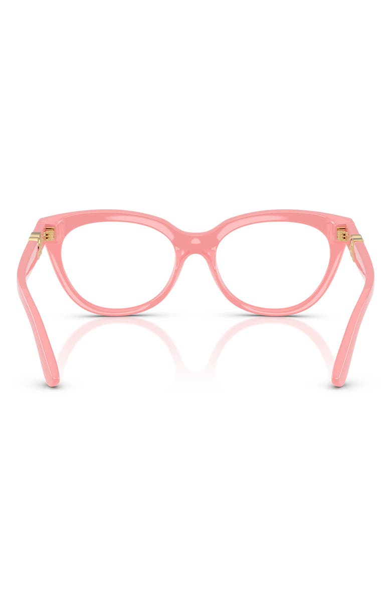 Dolce&Gabbana Kids' 48mm Small Butterfly Optical Glasses, Alternate, color, Pastel Pink / Demo Lens