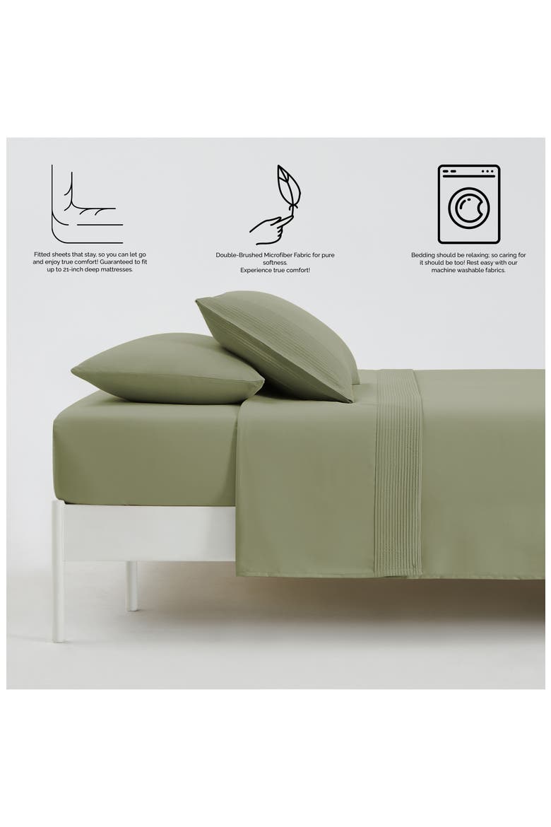 Premium Collection Pleated Extra Deep Pocket Sheet Set, Alternate, color, SAGE GREEN