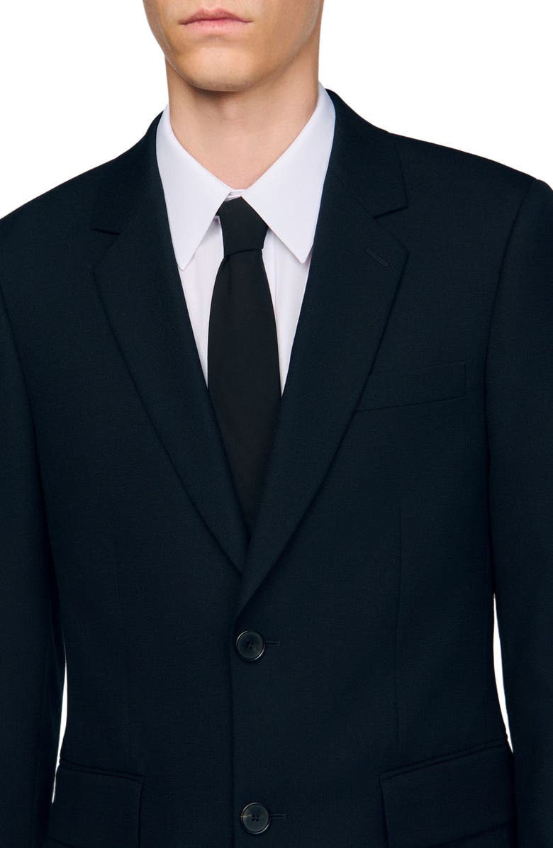 SANDRO Wool suit jacket, Alternate, color, Navy Blue