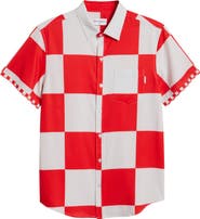 MAVRANS Victory Lap Check Short Sleeve Performance Button-Up Shirt