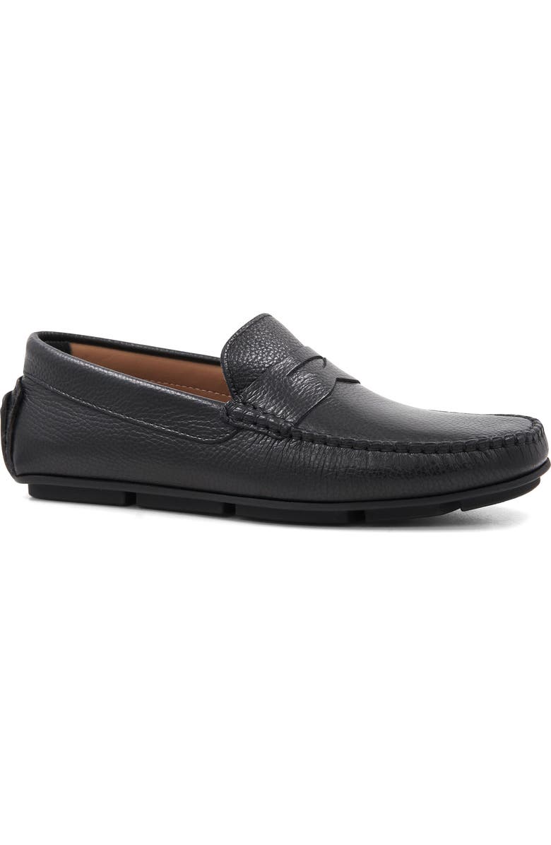 Bruno Magli Taranto Penny Loafer, Main, color, Black Tumbled