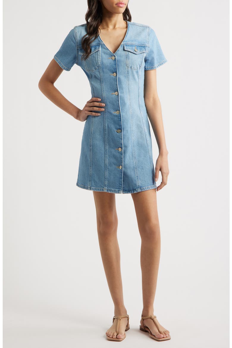 Saratoga Denim Minidress, Main, color, FADED SEAGLASS