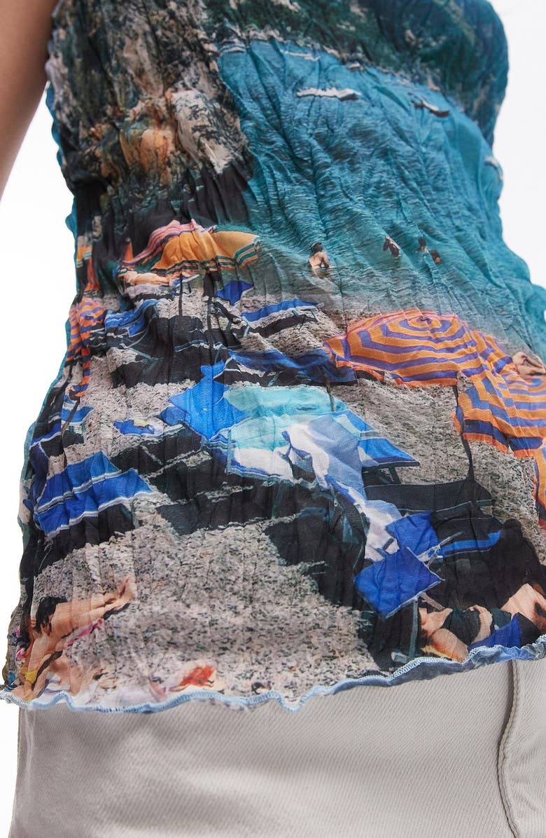 Topshop Beach Landscape Graphic Tank Top, Alternate, color, 