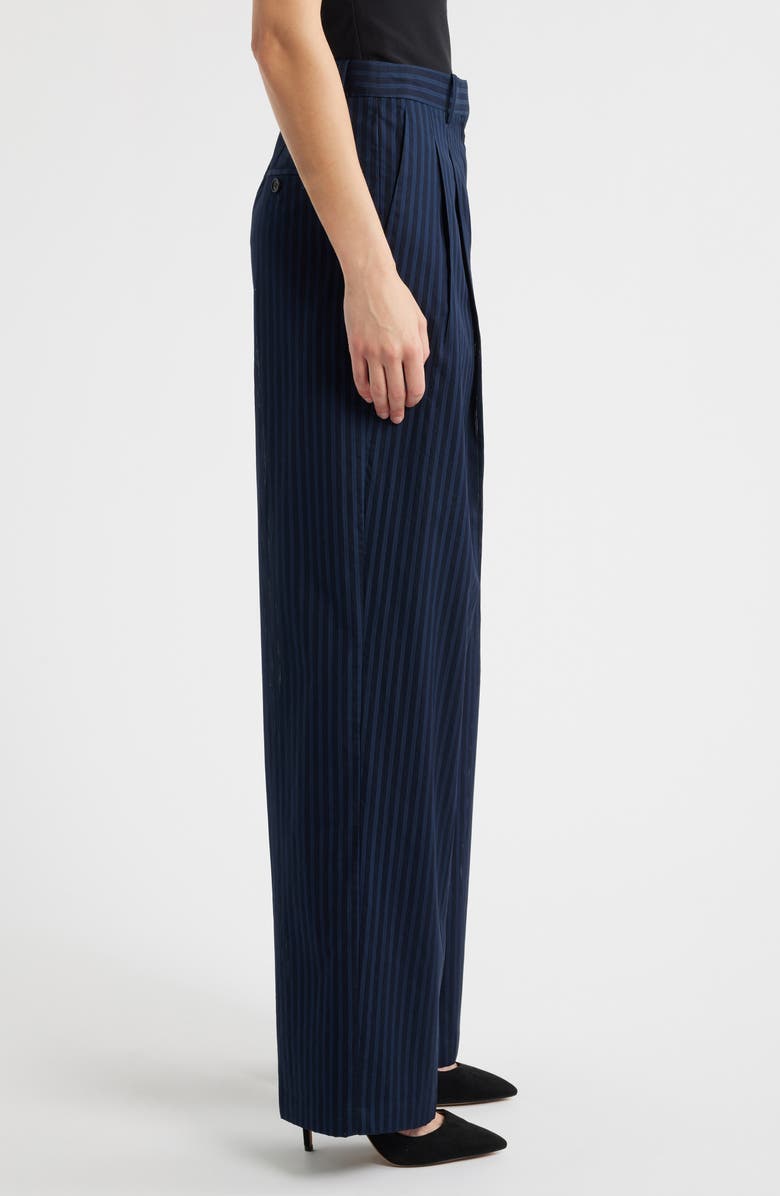 Theory Pleated Wide Leg Pants, Alternate, color, Nocturne Navy