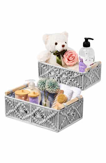 SORBUS 2-Pack Macramé Storage Basket