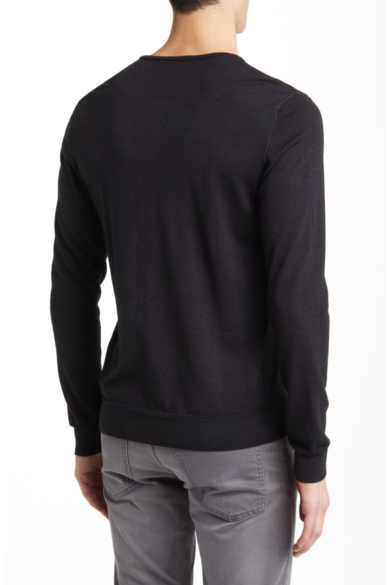 Eren Merino Wool Blend Henley, Alternate, color, BLACK