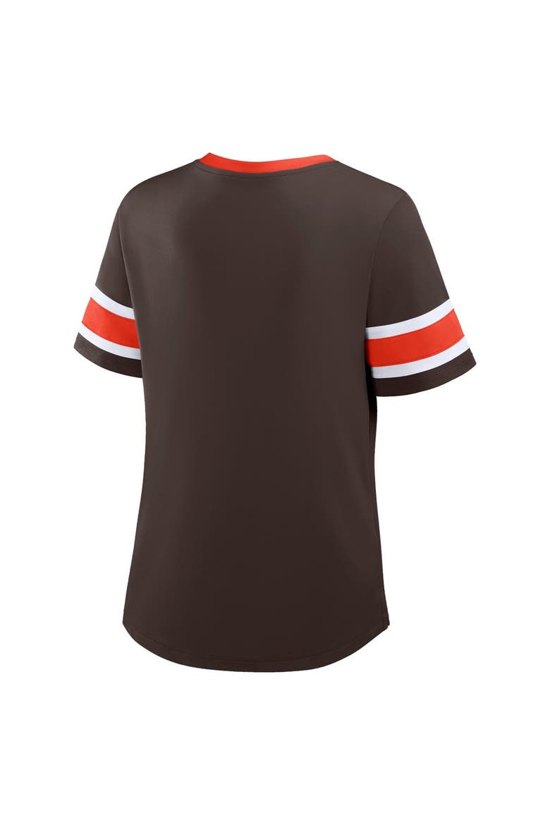 Women's Fanatics Brown Cleveland Browns Redzone Draw Play Athena Lace-Up T-Shirt, Alternate, color, Brown