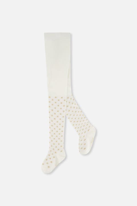 Heart Detail Ribbed Waistband Knit Tights
