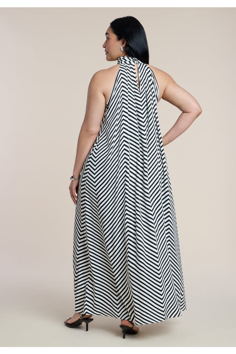 Trapeze Halter Maxi Dress, Alternate, color, CHEVRON ROW