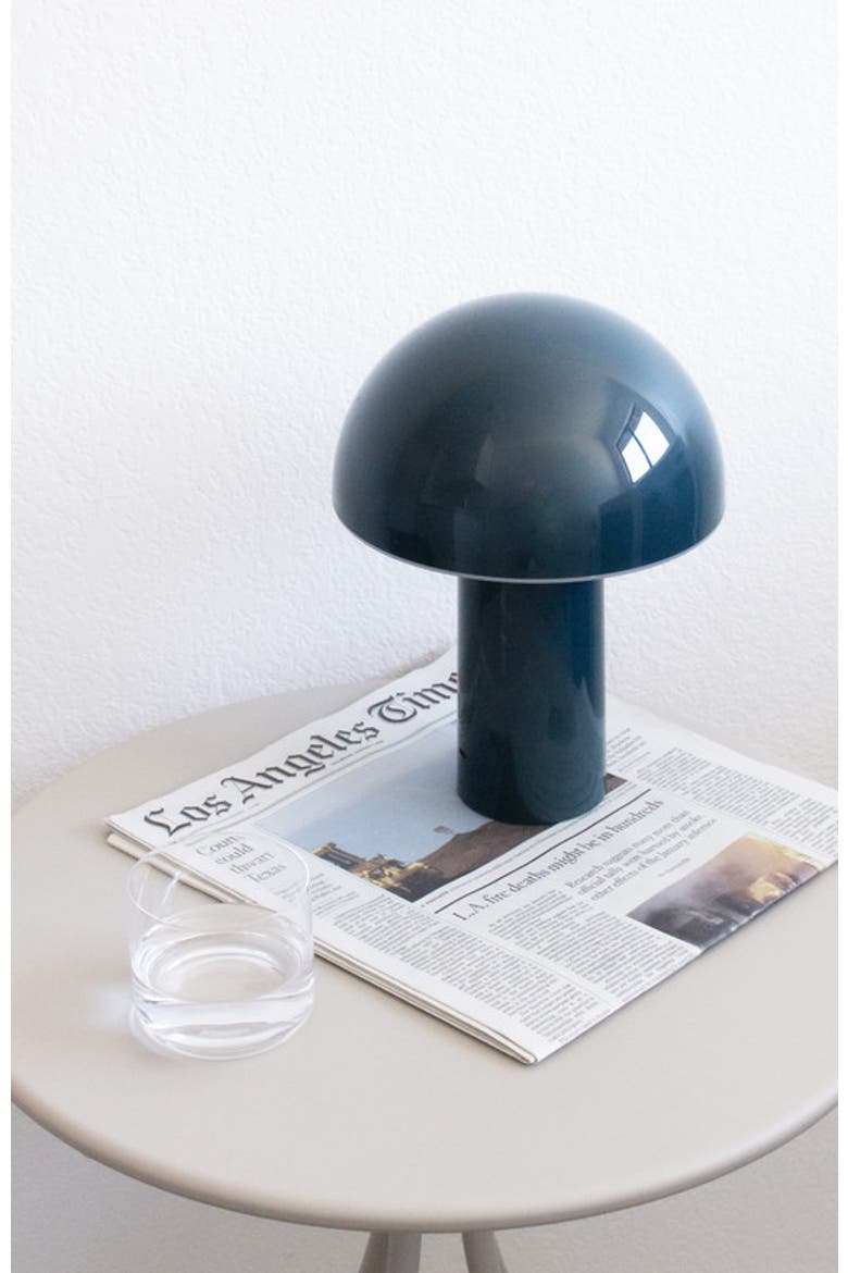 Celia 10" Portable Touch-Controlled Outdoor Patio Mushroom Table Lamp, Alternate, color, Teal