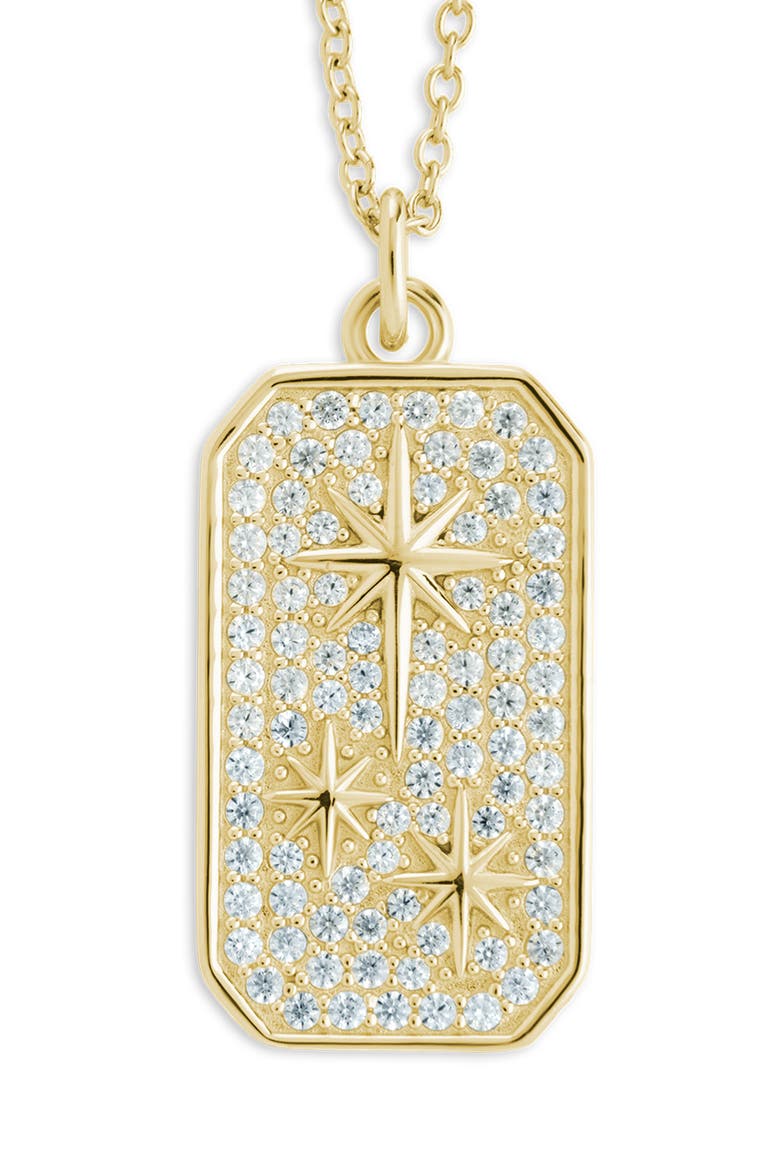 Pavé Cubic Zirconia North Star Pendant Necklace, Alternate, color, GOLD