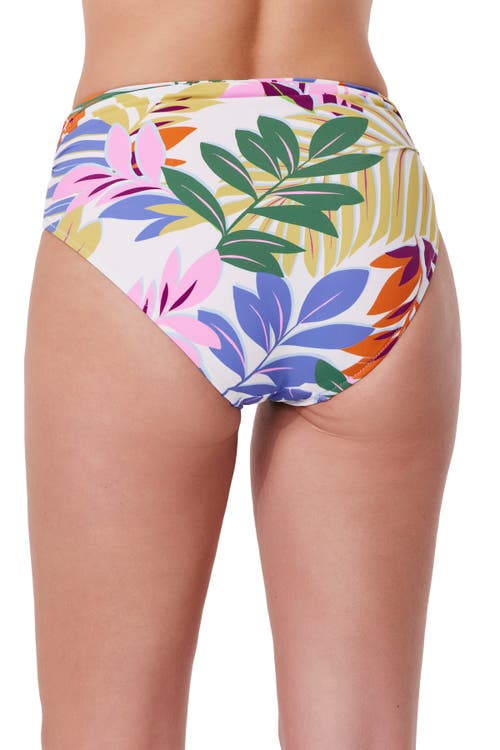 Profile By Gottex Costa Del Sol Shirred High Waist Swim Bottom In Multi