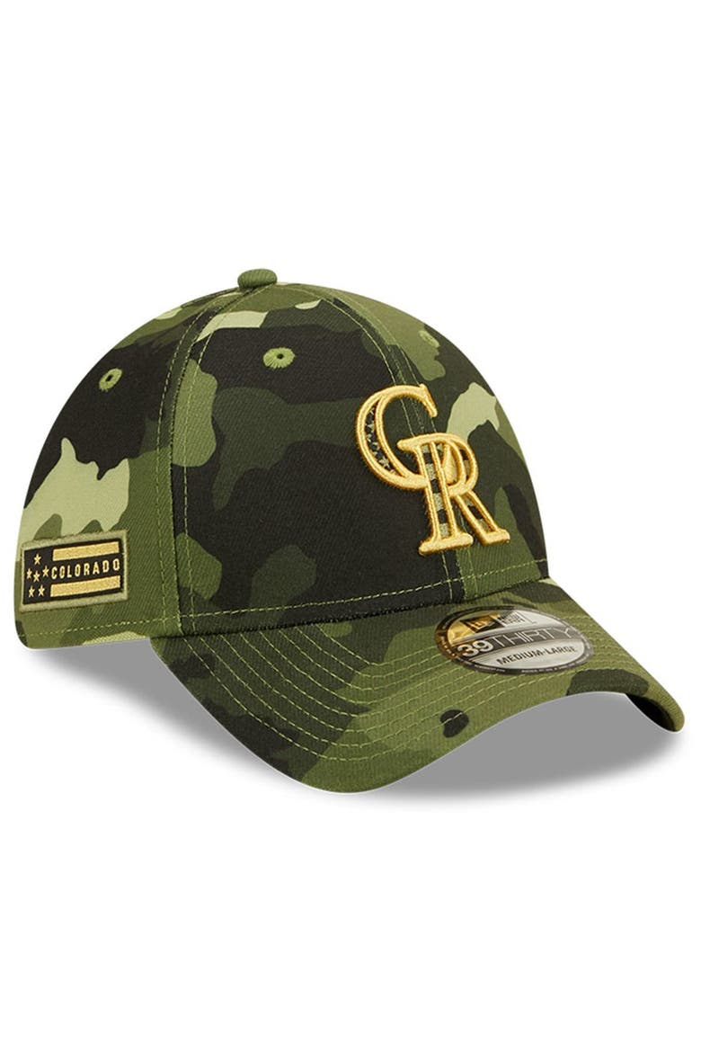 Men's New Era Camo Colorado Rockies 2022 Armed Forces Day 39THIRTY Flex Hat, Main, color, Camo