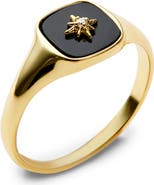 Ana Luisa Gold Signet Ring - Amara Black