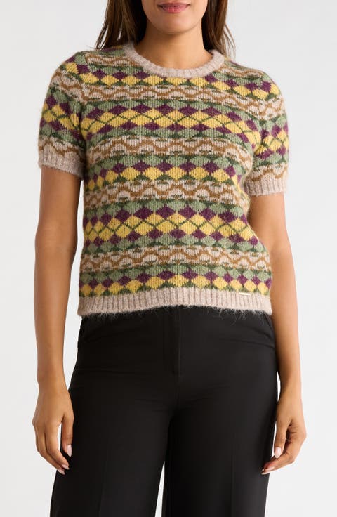 Patterned Fuzzy Sweater