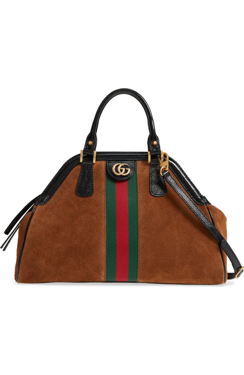 Gucci Medium RE(BELLE) Suede Satchel, Main, color,