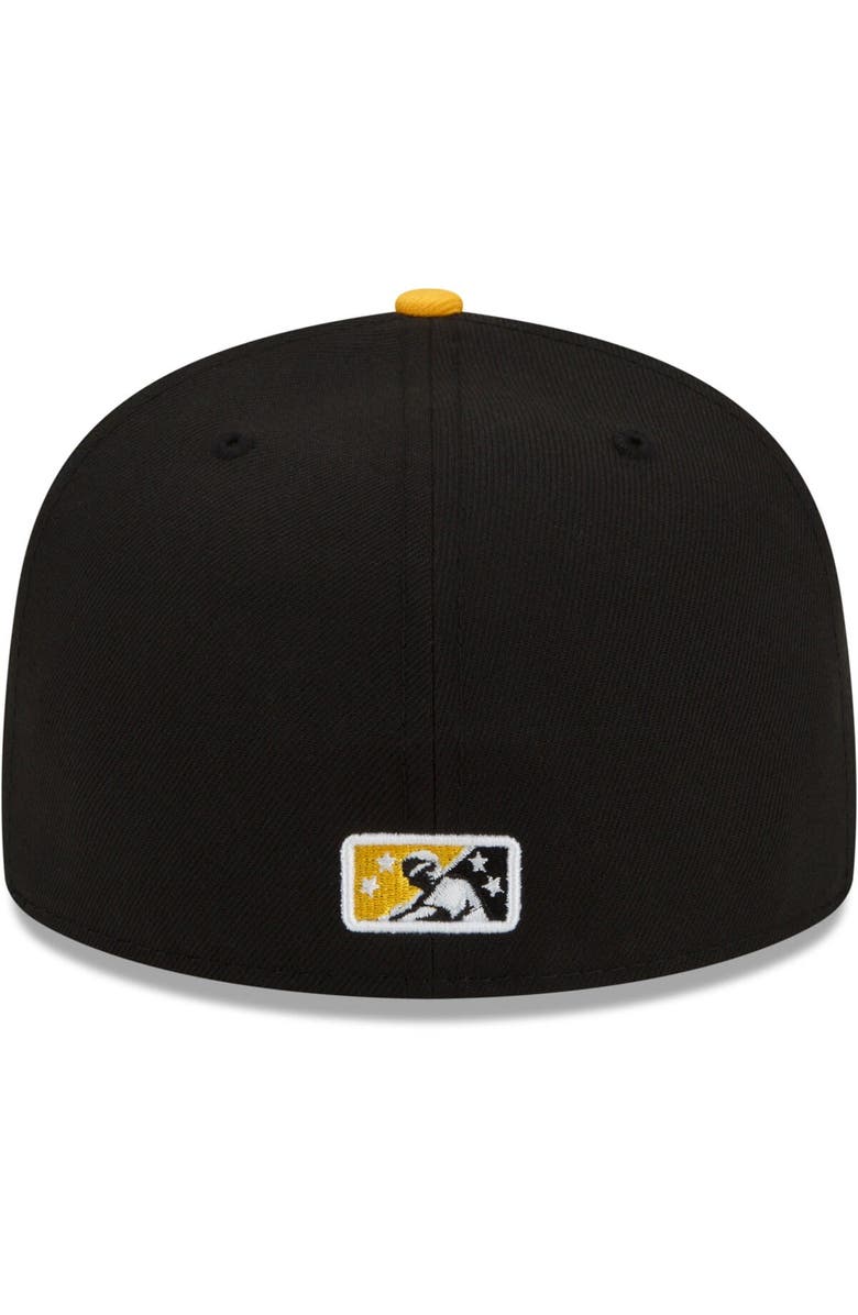 New Era Men's New Era Black/Gold Rochester Red Wings Theme Night 59FIFTY Fitted Hat, Alternate, color, Black