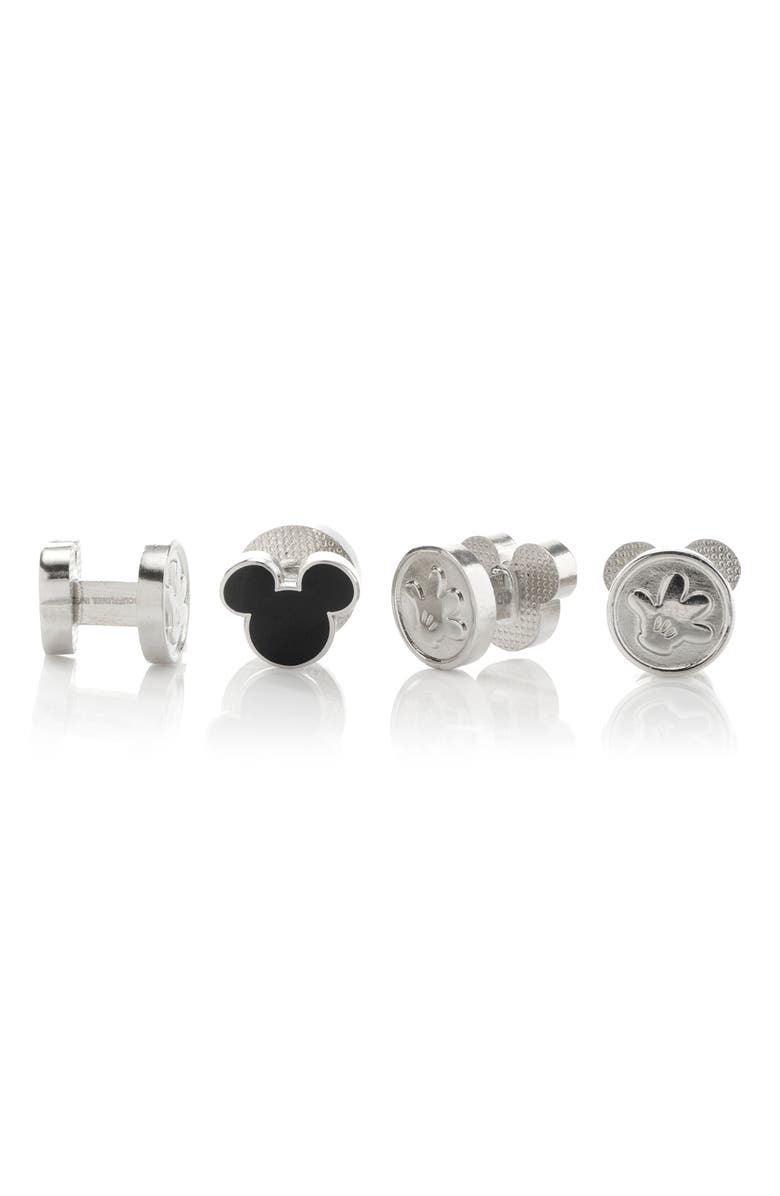 Cufflinks, Inc. Men's Disney Mickey Mouse Silhouette Stud Set, Alternate, color, Black