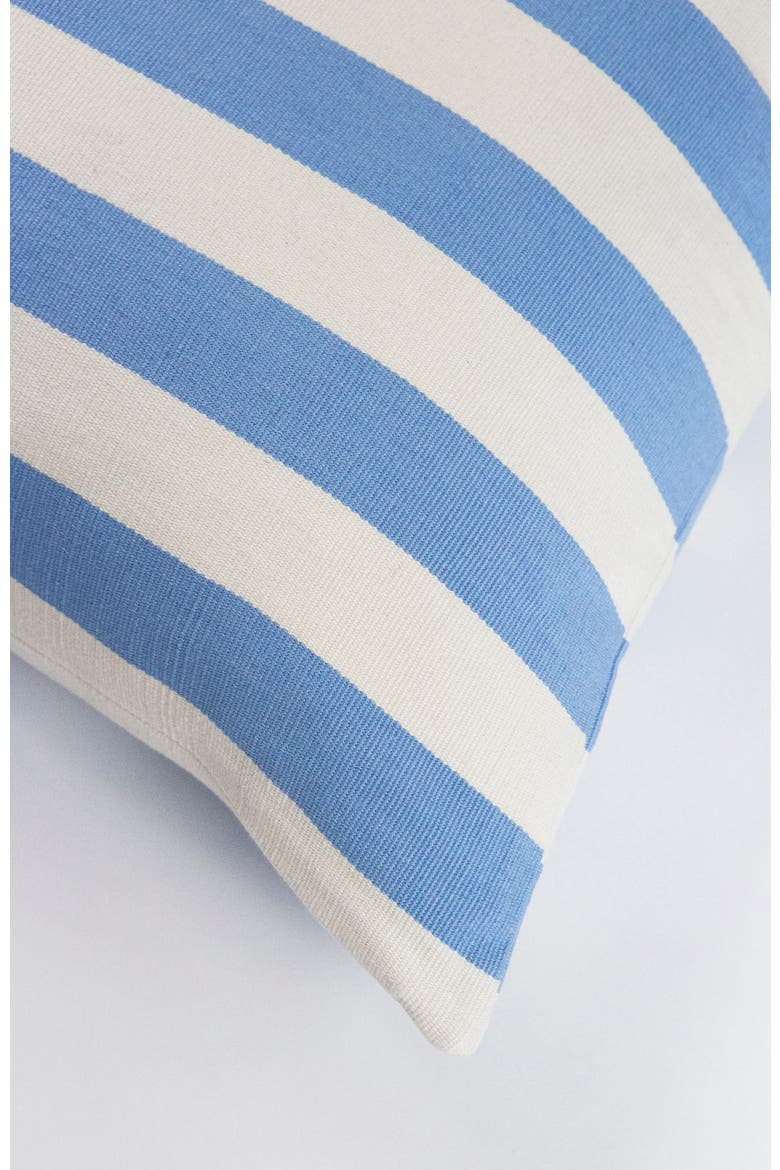 Cabana Stripe Handwoven Cotton Throw Pillow, Alternate, color, Blue