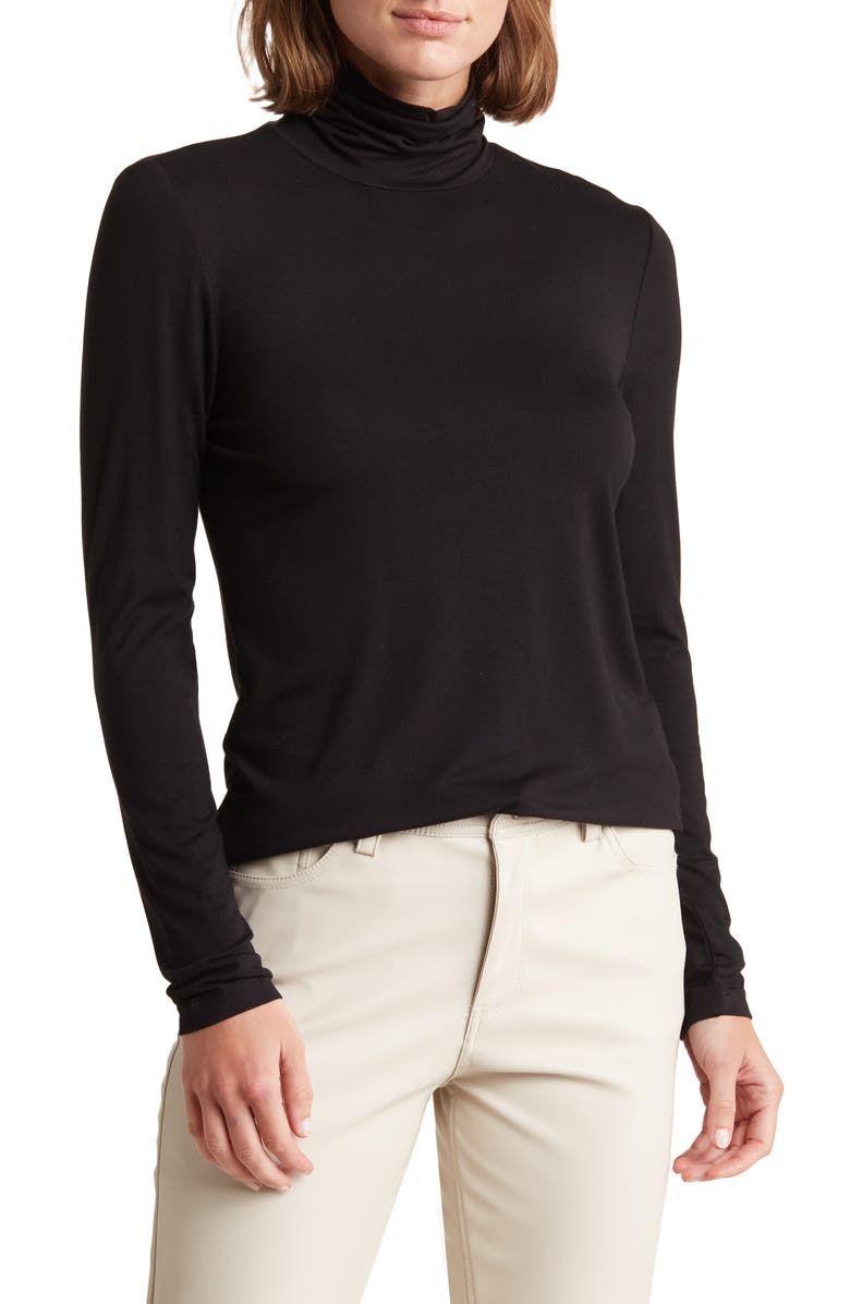 T Tahari Long Sleeve Knit Turtleneck Top, Main, color, 