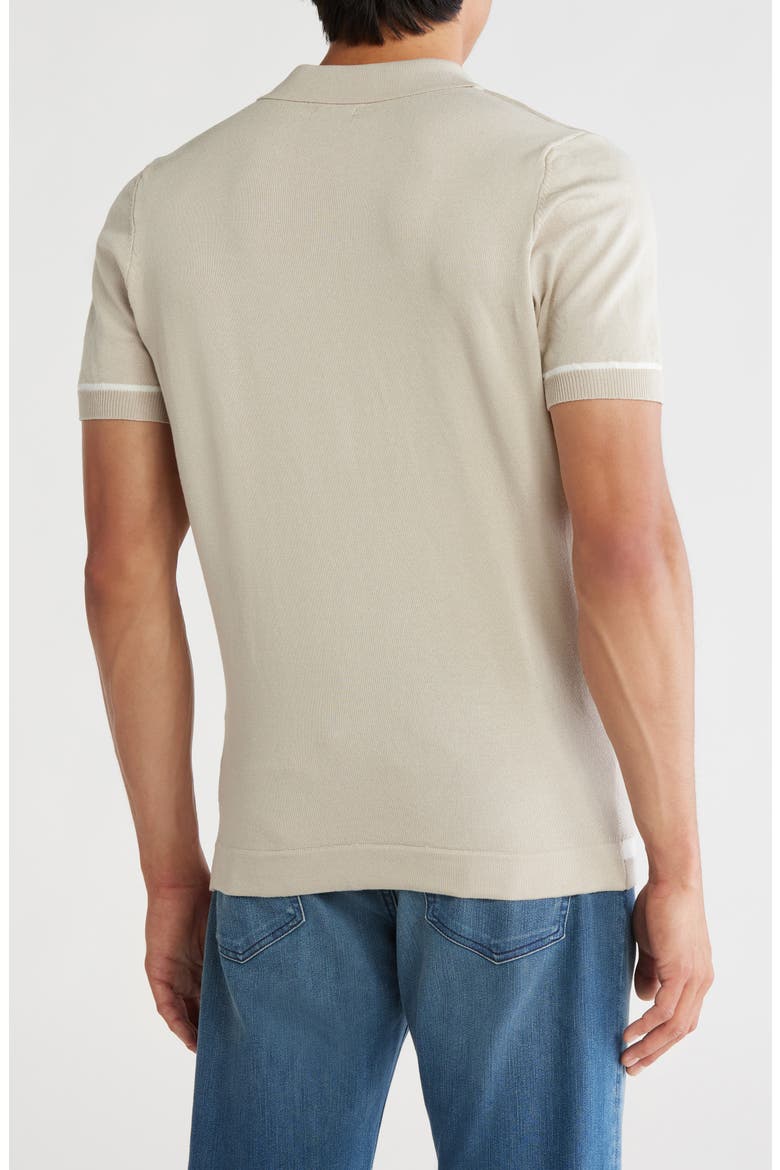 Buttoned Short Sleeve Sweater, Alternate, color, SAND