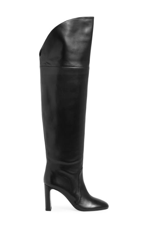 Stuart Weitzman Slouchy Leather Over-the-knee Boots In Black