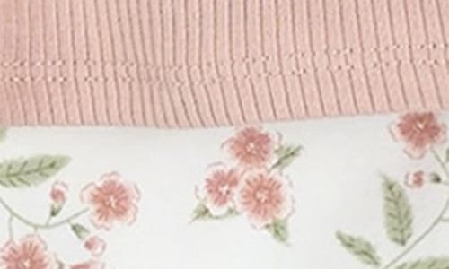 Firsts By Petit Lem Head Wrap, Ruffle Trim Long Sleeve Rib Dress & Leggings Set In Pink