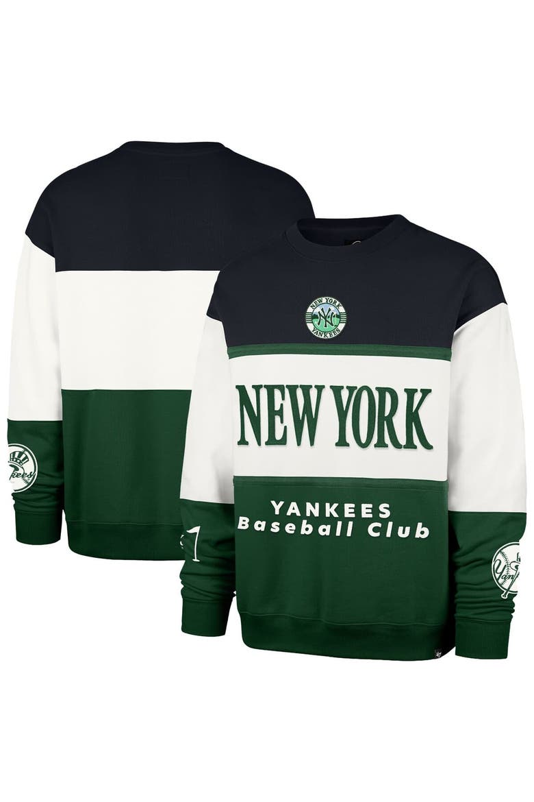 Men's '47  Green New York Yankees Tee Up Maximalist Fleece Sweatshirt, Main, color, Green