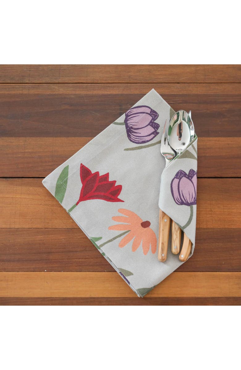 Sophie Williamson Design Napkins Picnic on the Meadow Offcut Version - Set of 6, Alternate, color, White