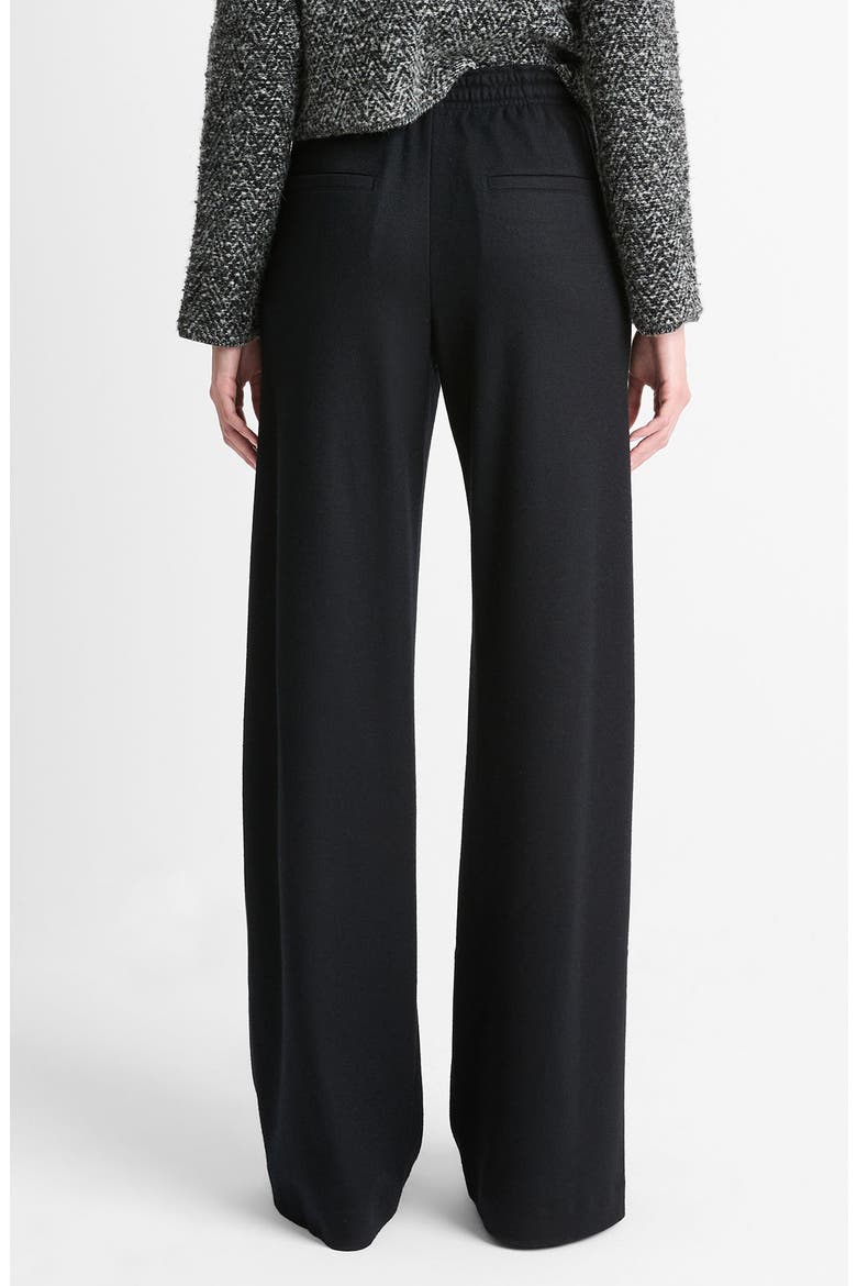 Wool Blend Pull-On Wide Leg Drawstring Pants, Alternate, color, BLACK
