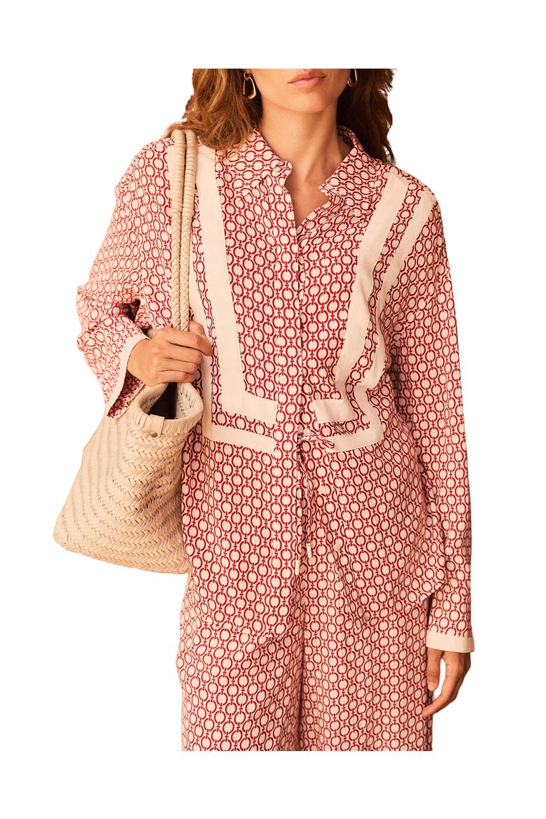 Geo Print Classic Shirt, Alternate, color, Red