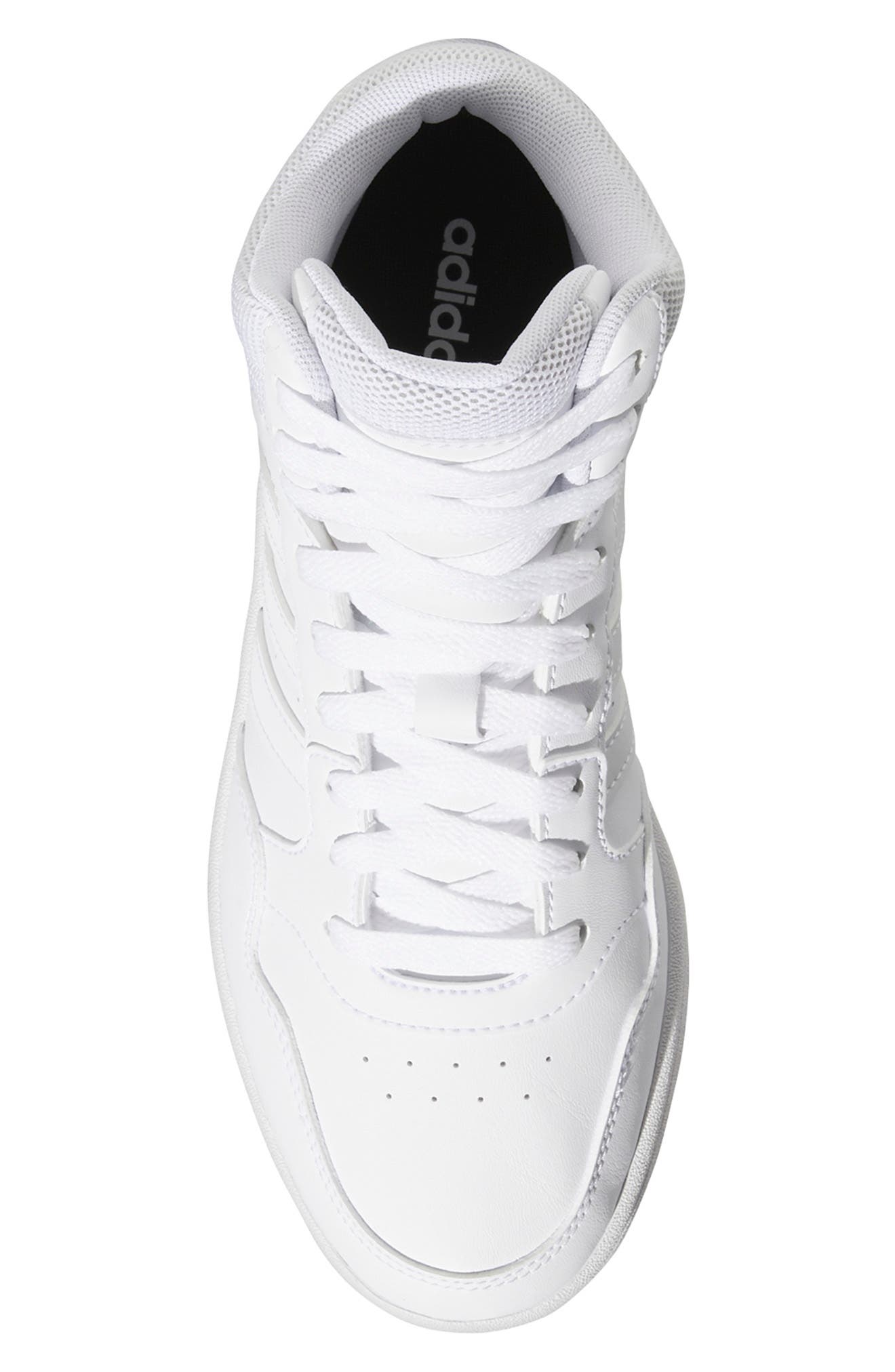 adidas Hoop 3.0 Mid Classic Sneaker, Alternate, color, White/ White/ Dash Grey