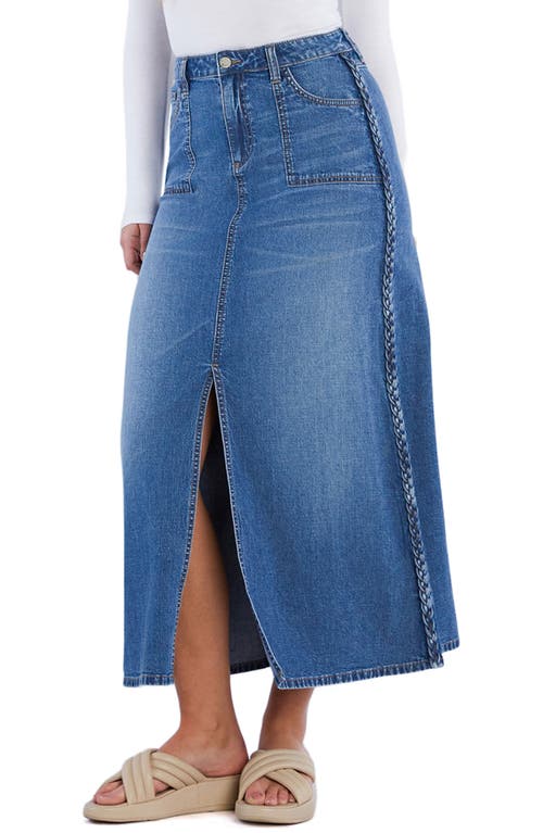 Wash Lab Denim Braided Denim Maxi Skirt In Cottage Denim