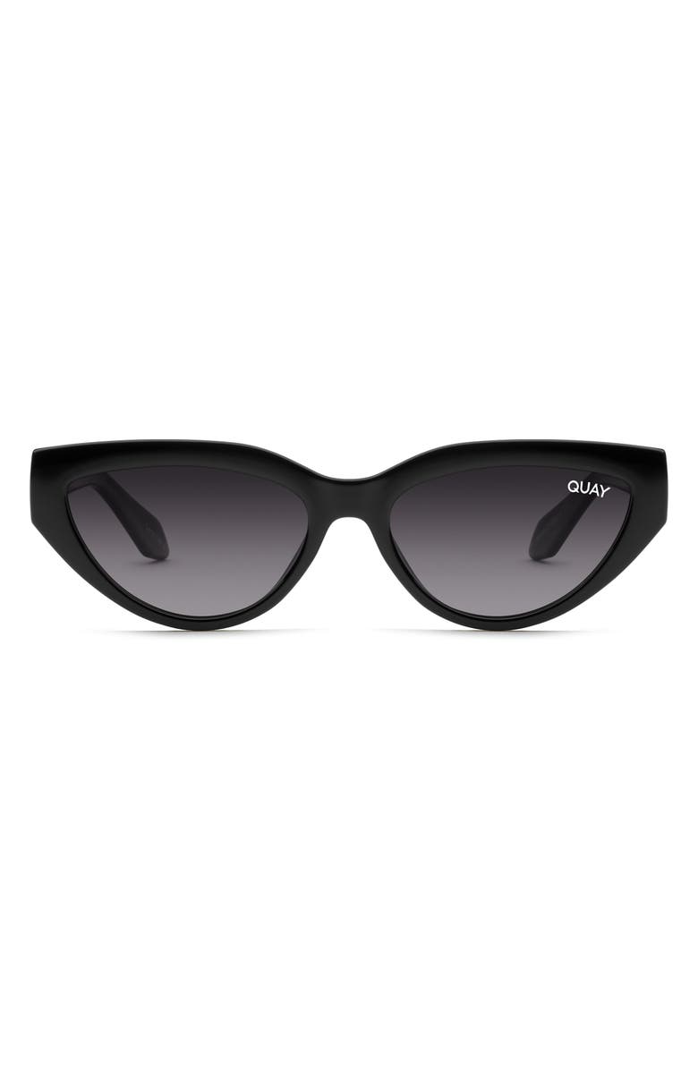QUAY Narrow Down 57mm Cat Eye Sunglasses, Main, color, Black/ Smoke Polarized