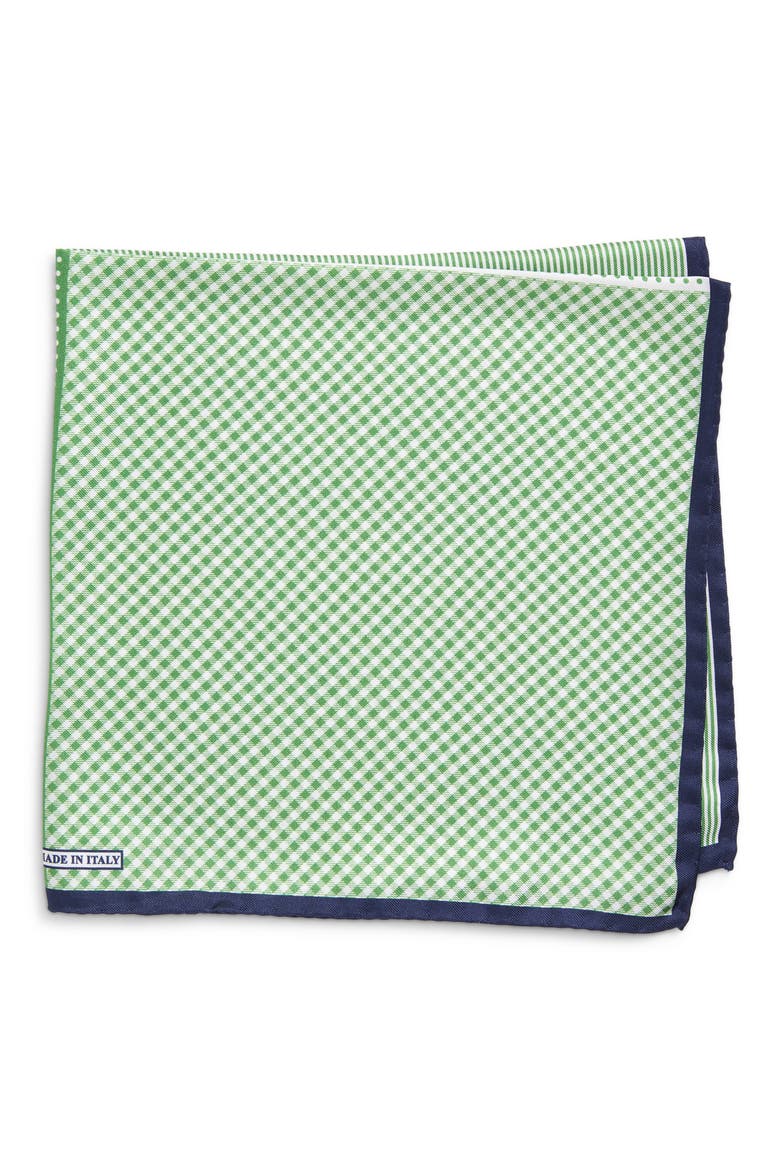 Panel Silk Pocket Square, Main, color, GREEN