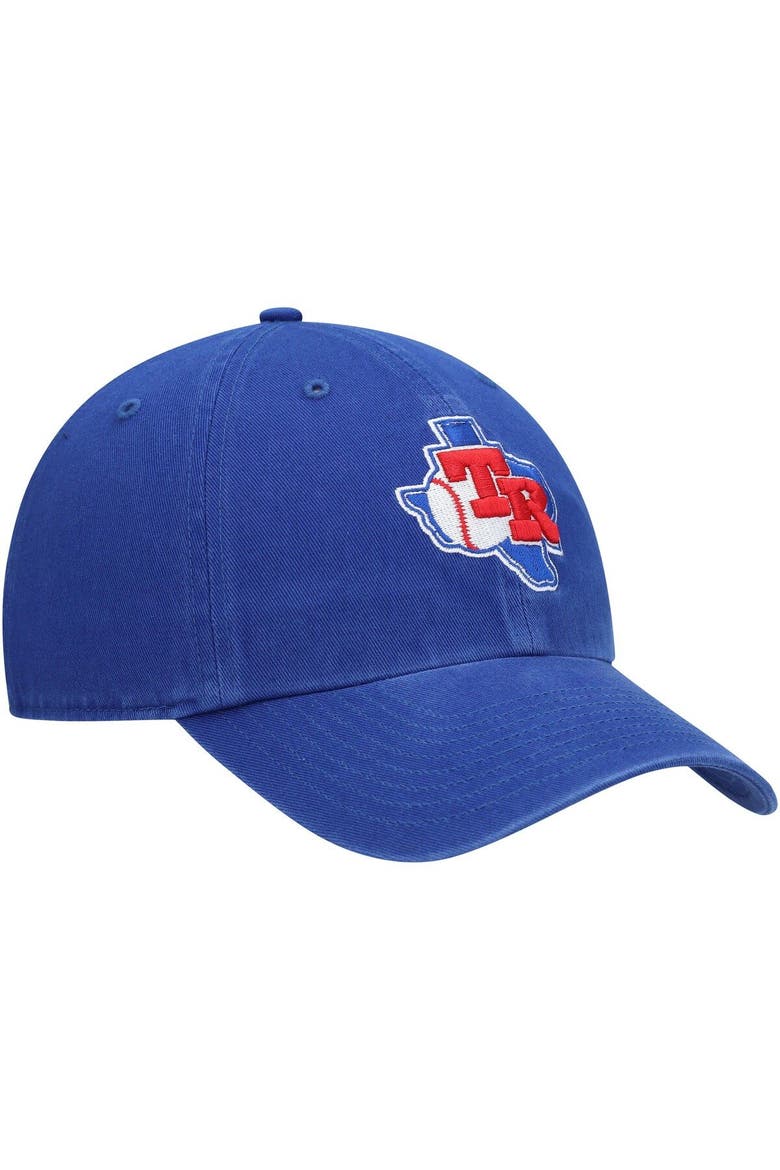 Men's '47 Royal Texas Rangers Team Logo Cooperstown Collection Clean Up Adjustable Hat, Alternate, color, Royal